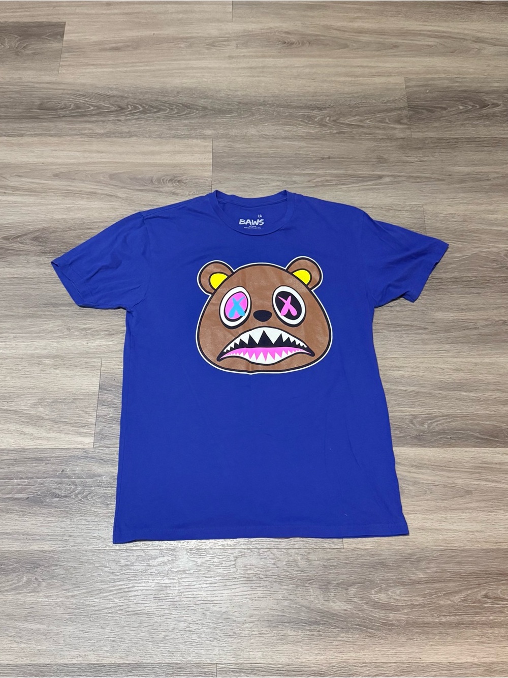 BAWS Royal Blue Short Sleeve Tee with Bear Graphic